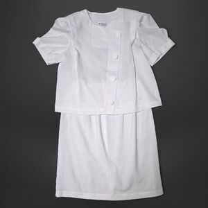 Damon Dress 90s White Blouse & Skirt Set